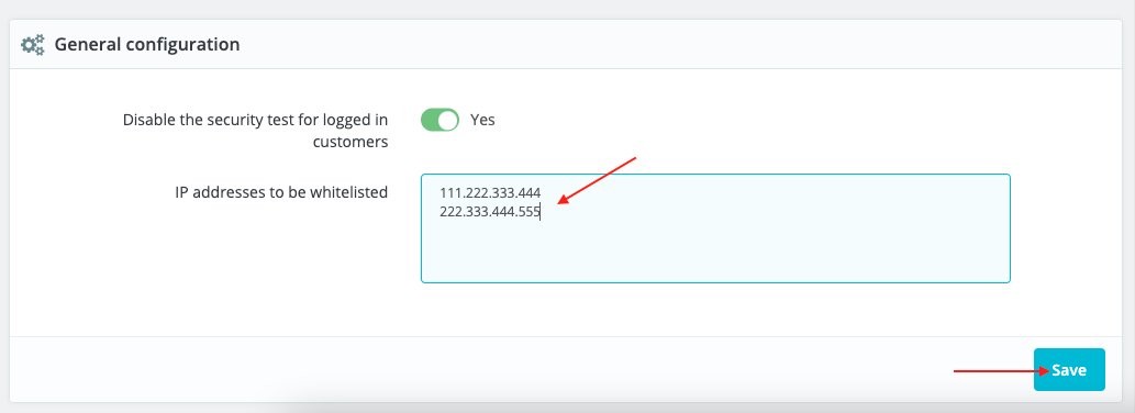 Option to whitelist IP addresses